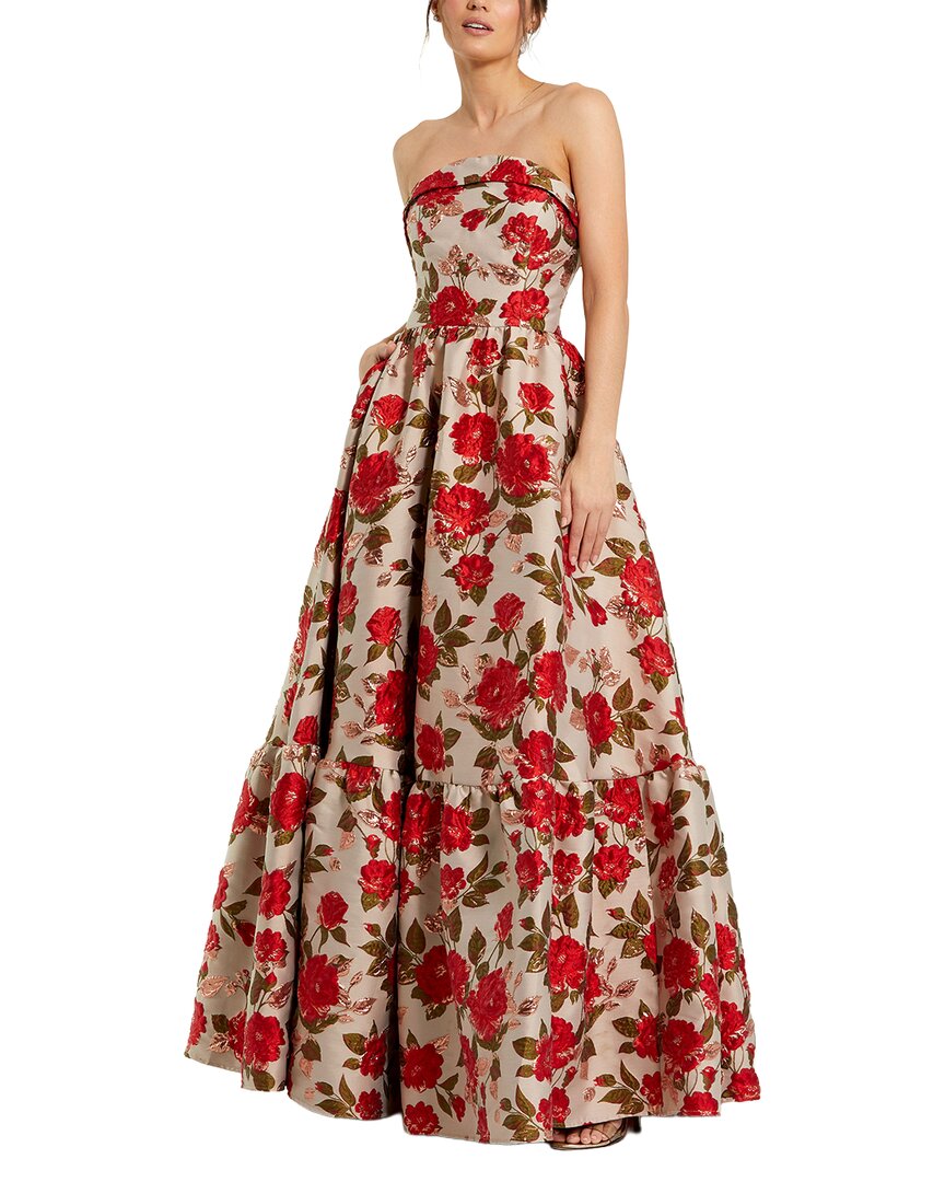 Mac Duggal Printed Long Dress