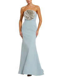 Mac Duggal Strapless Crepe Trumpet Gown