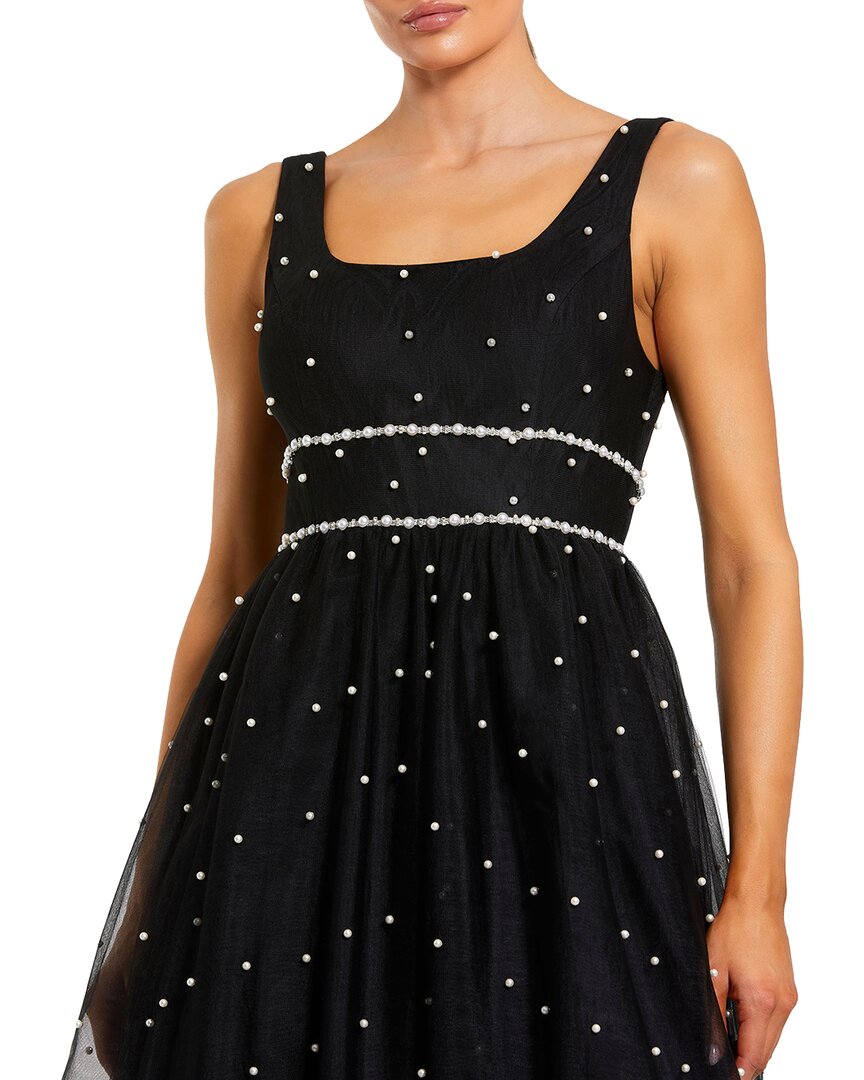 Mac Duggal Pearl Embellished Tulle Sleeveless Ballgown