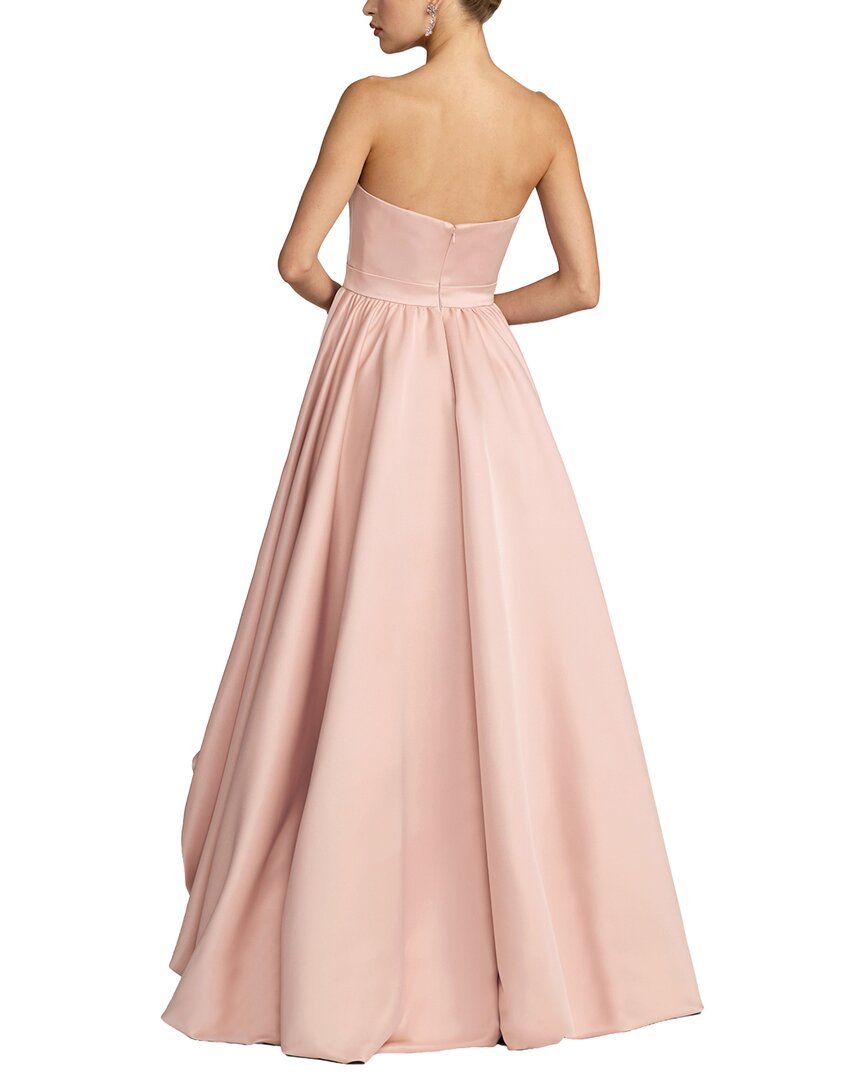 Mac Duggal Satin High-Low Rosette Gown