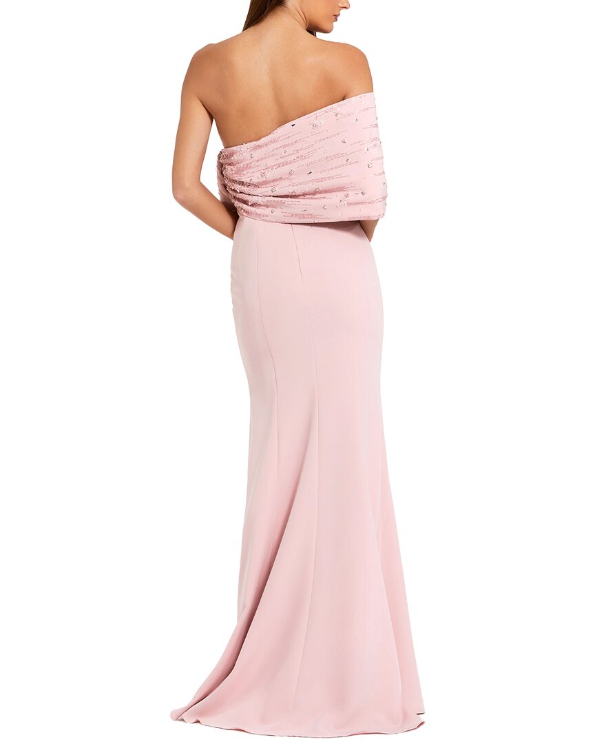 Mac Duggal Beaded Off-The-Shoulder Satin Trumpet Gown