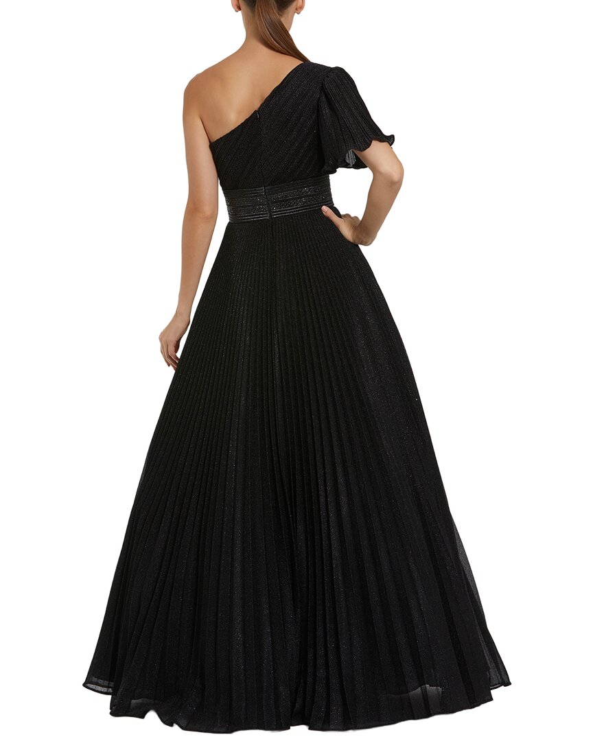 Mac Duggal Pleated Shimmering One Shoulder Gown