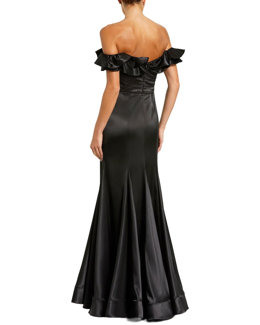 Mac Duggal Satin Ruffle Off The Shoulder Mermaid Gown