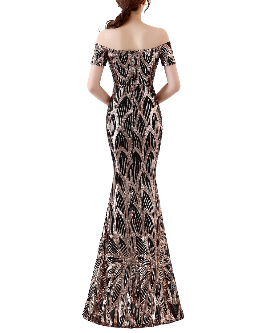 Kalinnu Printed Off The Shoulder Maxi Dress