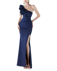 Kalinnu Solid One Shoulder Maxi Dress
