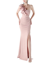 Kalinnu Solid One Shoulder Maxi Dress
