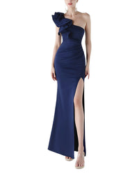 Kalinnu Solid One Shoulder Maxi Dress