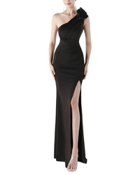 Kalinnu Solid One Shoulder Maxi Dress