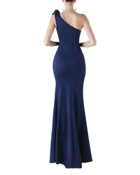 Kalinnu Solid One Shoulder Maxi Dress