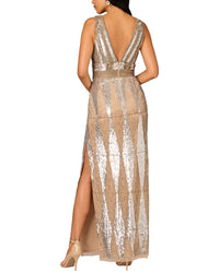 Aidan Mattox Beaded Column Dress