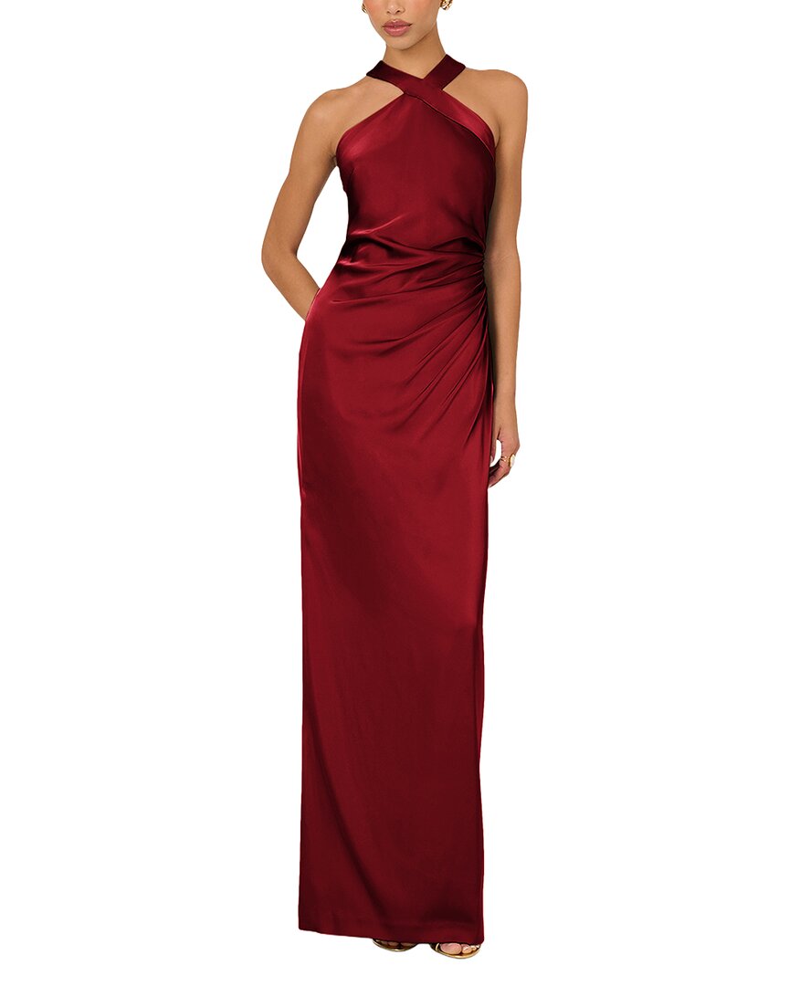 Adrianna Eve Stretch Satin Long Dress
