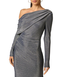 Adrianna Eve Metallic Knit Long Dress