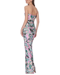 Bronx And Banco Calypso Sequin Dahlia Strapless Maxi Dress