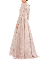 Mac Duggal Embellished Illusion A Line Gown