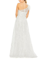 Mac Duggal Embellished One-Shoulder A-Line Gown