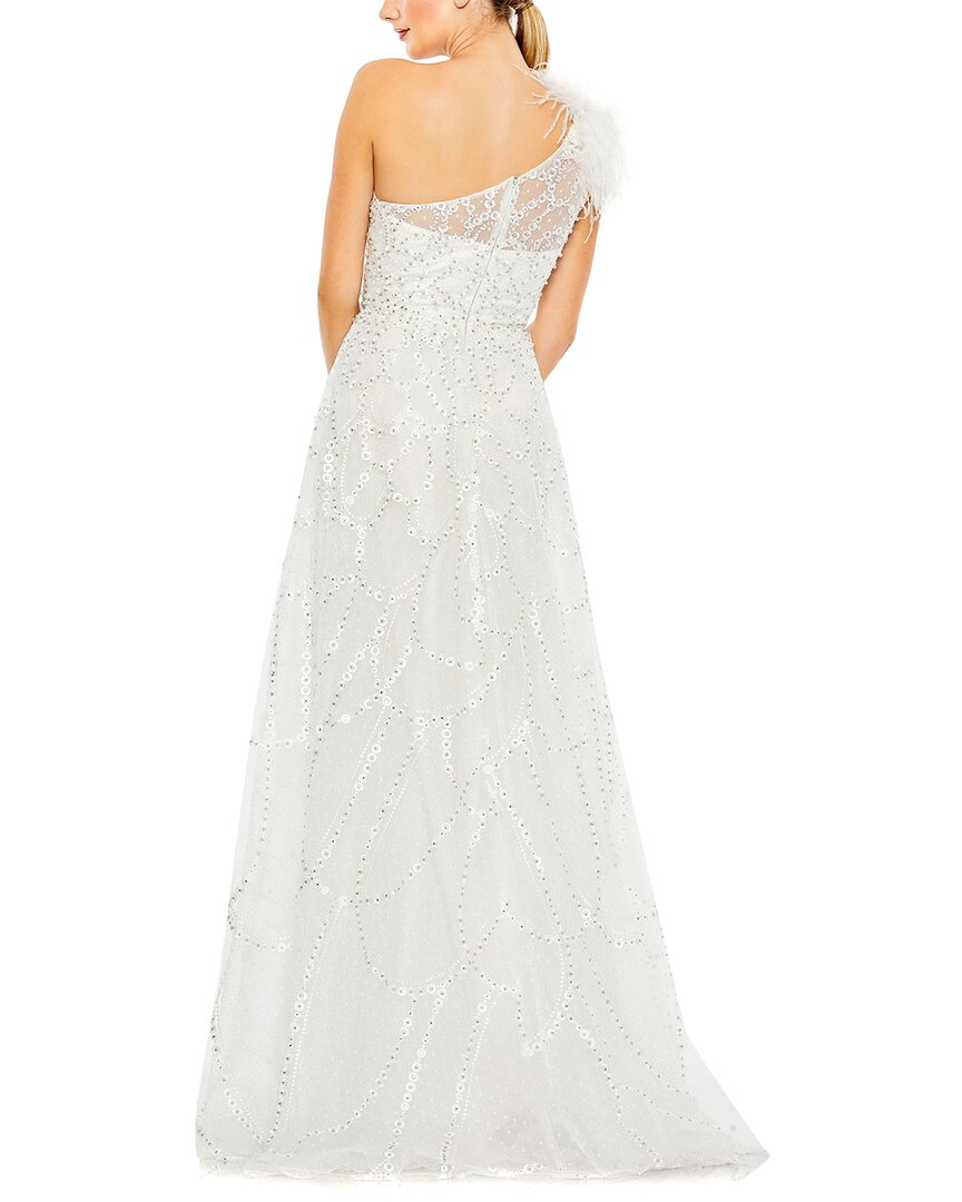 Mac Duggal Embellished One-Shoulder A-Line Gown
