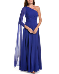 Teri Jon by Rickie Freeman Teri Jon By Rickie Freeman Chiffon One-Shoulder Drape Gown