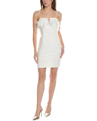 Aidan Mattox Stretch Crepe Mini Dress Beige