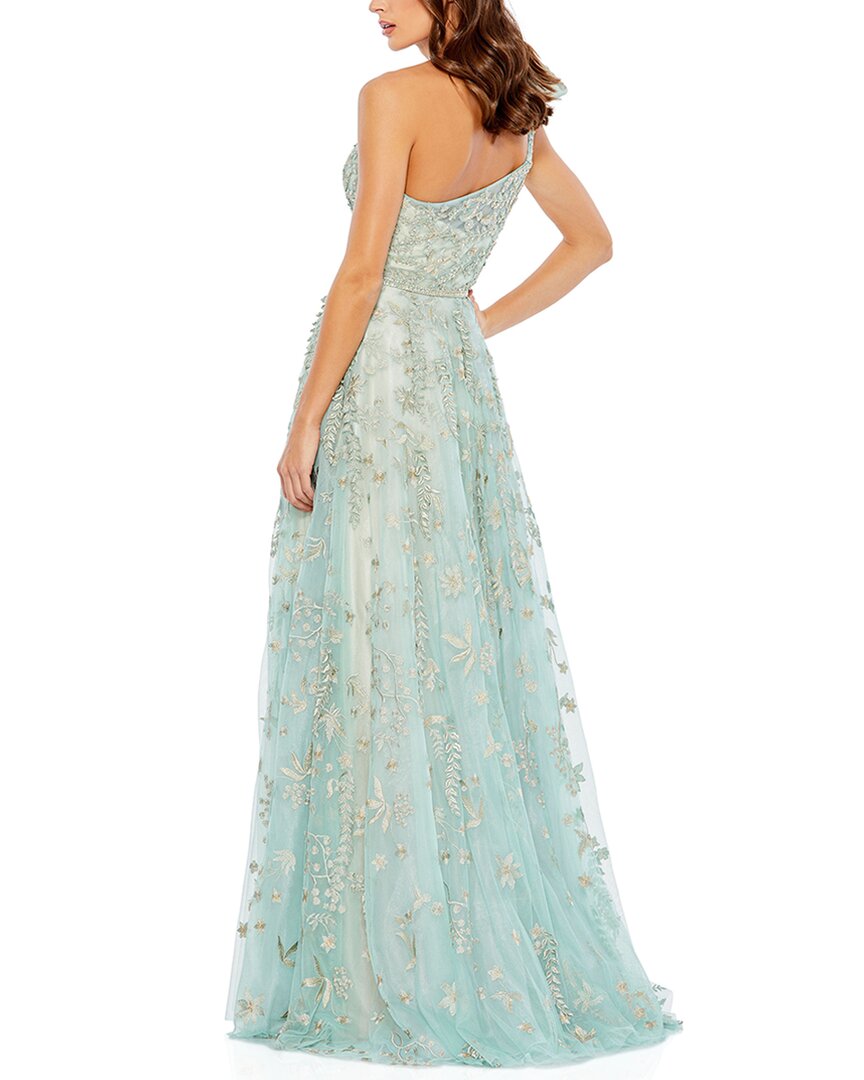 Mac Duggal Embellished Bow One-Shoulder A-Line Gown
