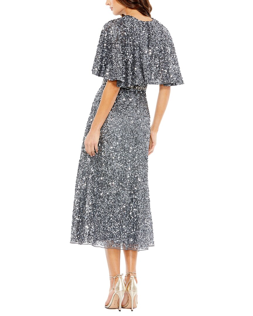 Mac Duggal Mac Duggal Cape High Neck Midi Dress