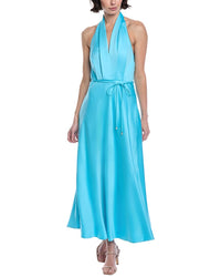 Marion Solid Satin Halter Maxi Dress
