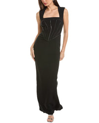 Et Ochs Sienna Flash Piping Gown Black 0