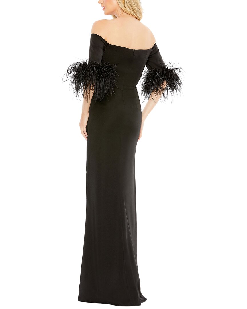 Mac Duggal Feather Trim Column Gown