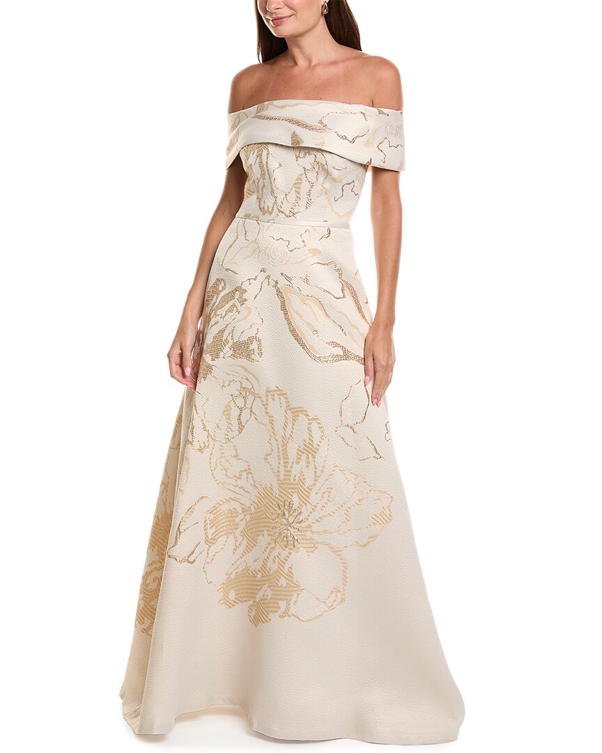 Teri Jon by Rickie Freeman Teri Jon By Rickie Freeman Jacquard Metallic Gown