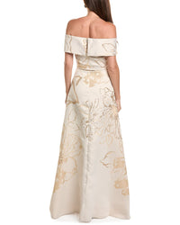 Teri Jon by Rickie Freeman Teri Jon By Rickie Freeman Jacquard Metallic Gown