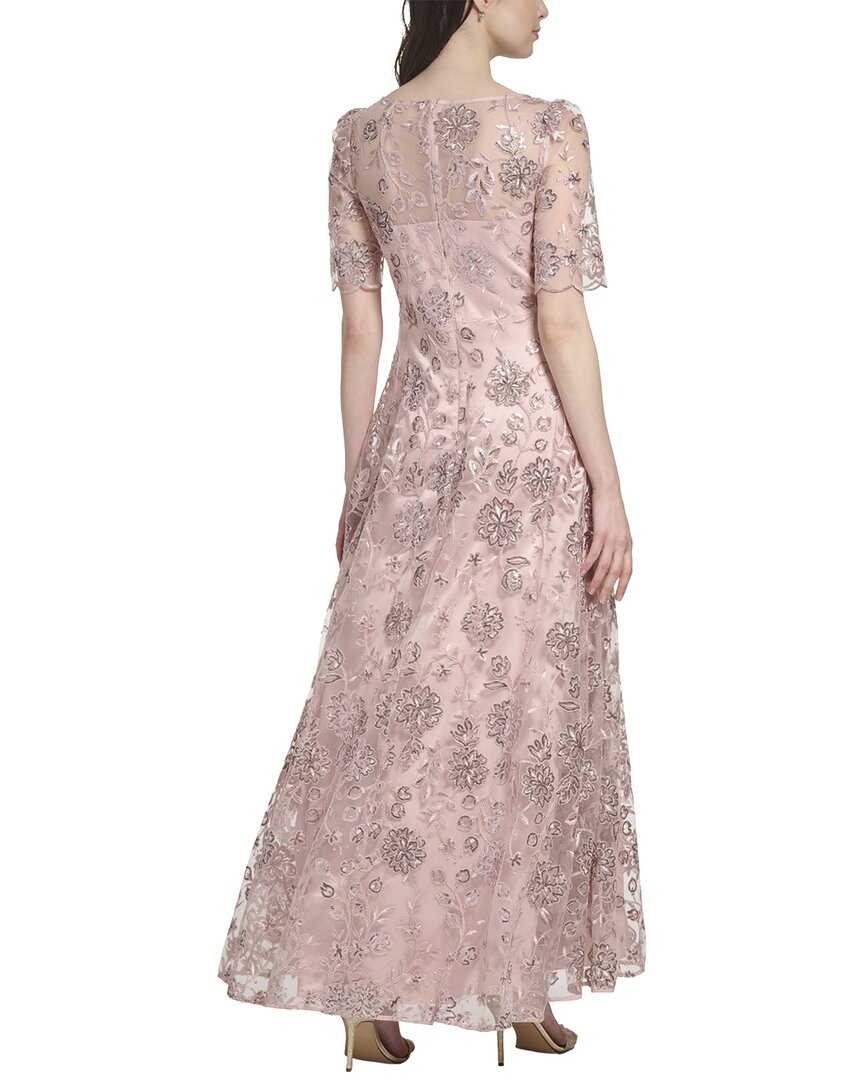 Eliza J Embroidered Mesh Gown