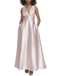Eliza J Satin Ball Gown Pink