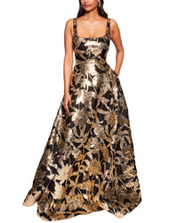 Marchesa Notte Marchesa Notte Square Neck Strapless Bal Long Gown