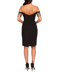Marchesa Notte Off Shoulder Mini Cocktail Dress