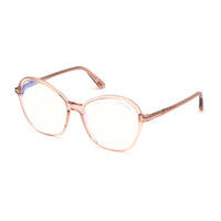 Tom Ford Eyeglasses Cat Eye Full Rim, Shiny Black Frame and Clear Blue Light Block Lens FT5577-B001
