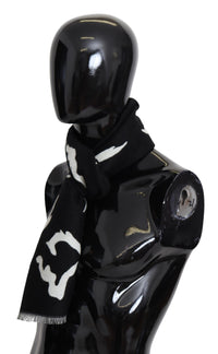Givenchy Black White Wool Unisex Winter Warm Scarf Wrap Women's Shawl