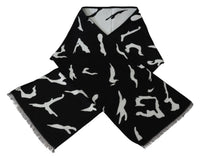 Givenchy Black White Wool Unisex Winter Warm Scarf Wrap Women's Shawl