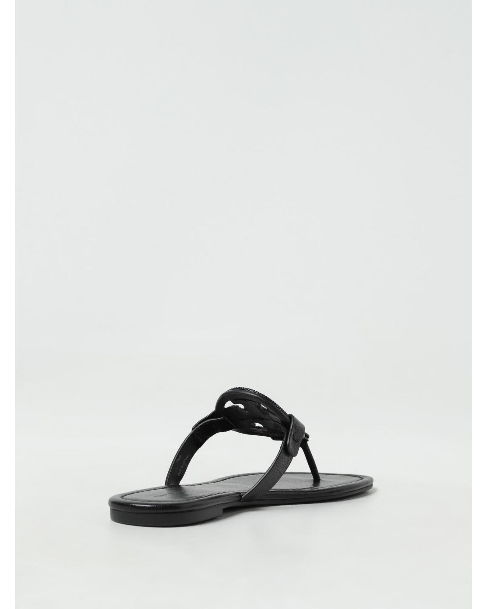 Tory Burch Miller Thong Sandal Leather Women Black