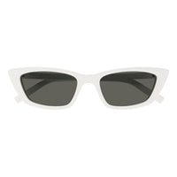 Saint Laurent Sunglasses Cat Eye Full Rim, White Frame and Grey Lens SL277011
