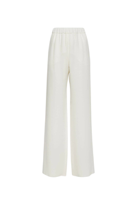 Valentino Garavani Valentino Elastic Waist Silk Wide-Leg Pants In Ivory