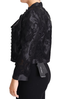 Dolce & Gabbana Dolce & Gabbana Black Lace Sheer Corset Organza Silk Women's Jacket