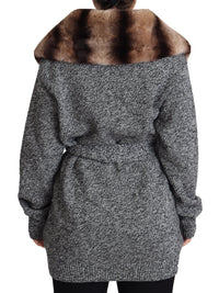 Dolce & Gabbana Dolce & Gabbana Gray Cardigan Fur Coat Cashmere Women's Jacket