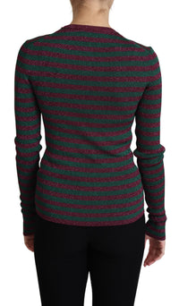 Dolce & Gabbana Multicolor Stripes Crew Neck Pullover Women's Sweater