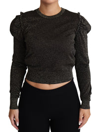 Dolce & Gabbana Black Gold Cropped Women Pullover Women's Sweater