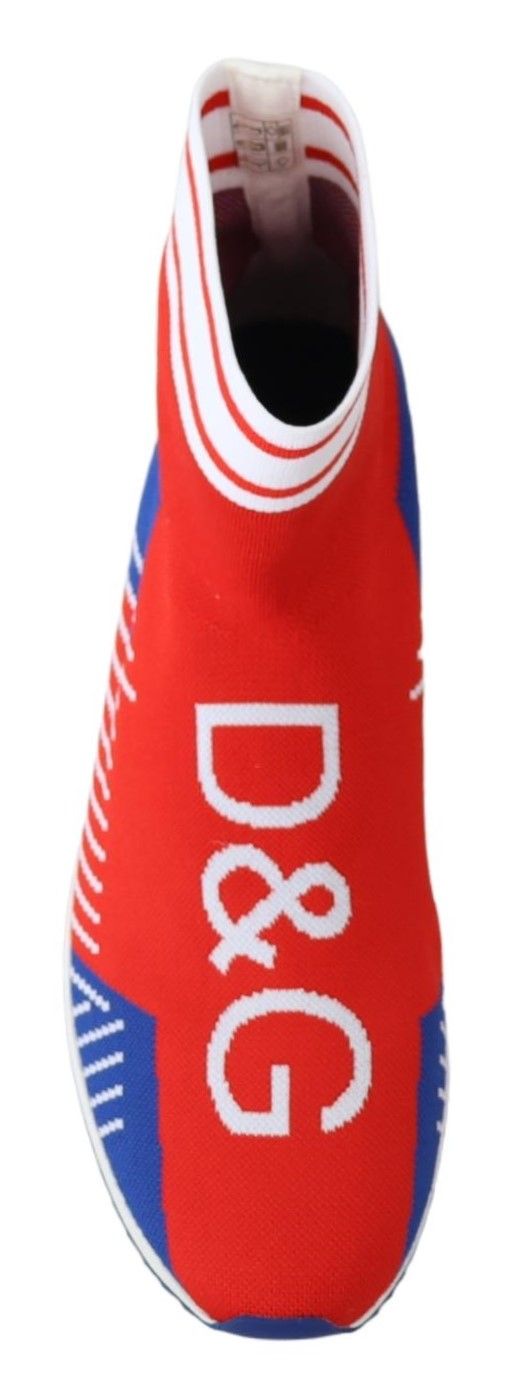 Dolce & Gabbana Dolce & Gabbana Blue Red Sorrento Logo Sneakers Socks Men's Shoes