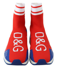 Dolce & Gabbana Dolce & Gabbana Blue Red Sorrento Logo Sneakers Socks Men's Shoes