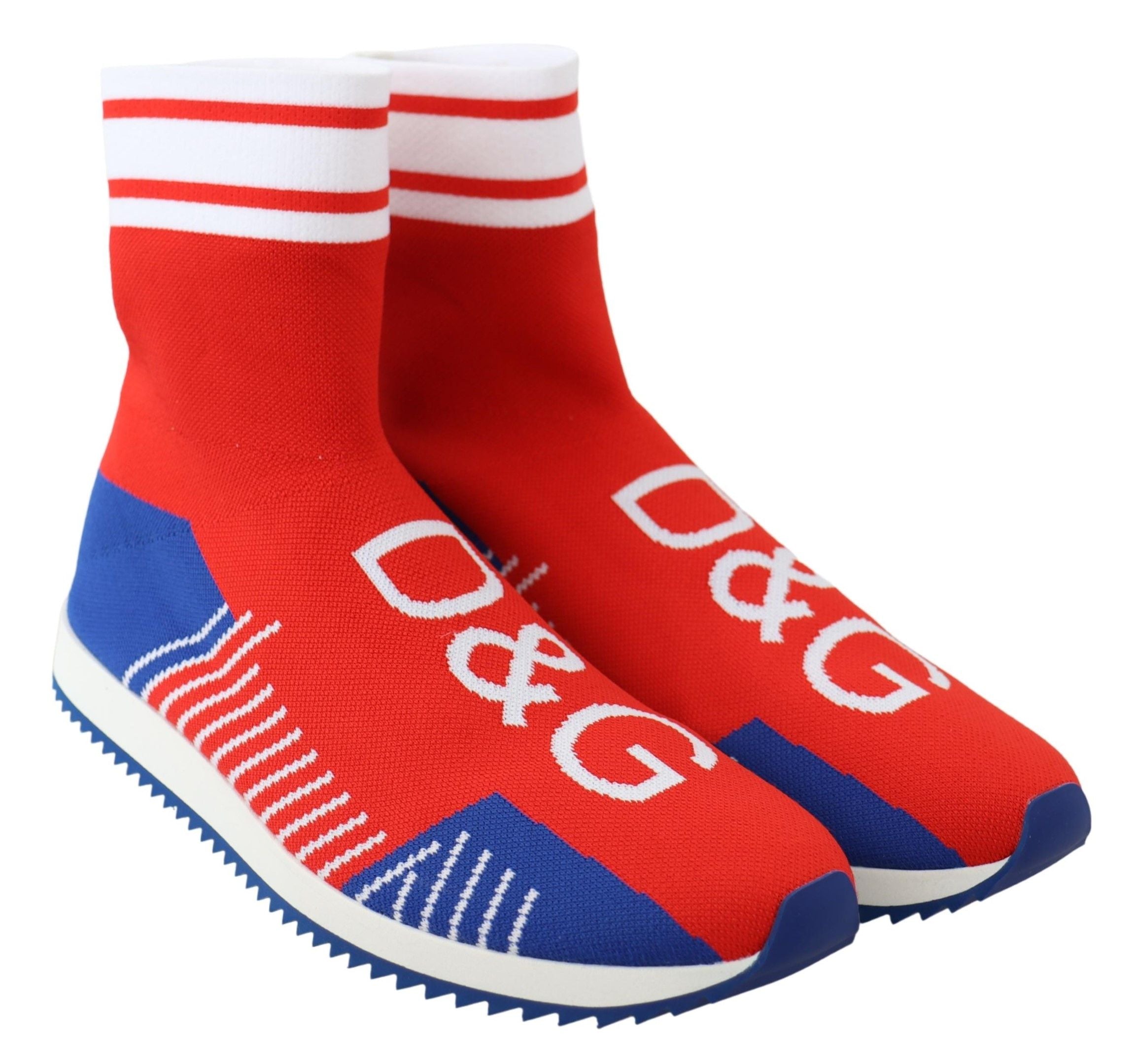 Dolce & Gabbana Dolce & Gabbana Blue Red Sorrento Logo Sneakers Socks Men's Shoes
