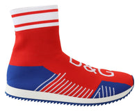 Dolce & Gabbana Dolce & Gabbana Blue Red Sorrento Logo Sneakers Socks Men's Shoes