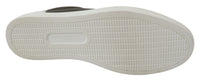 Dolce & Gabbana White Green Leather Low Top Sneakers Men's Shoes