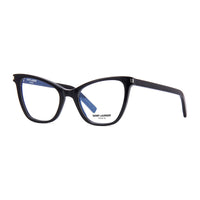 Saint Laurent Saint Laurent Eyeglasses Cat Eye Full Rim, Black Frame and Clear Demo Lenses Lens SL219001