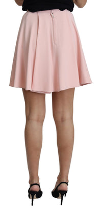 Dolce & Gabbana Pink Tuck Pleat Flare A-line Mini Women's Rayon